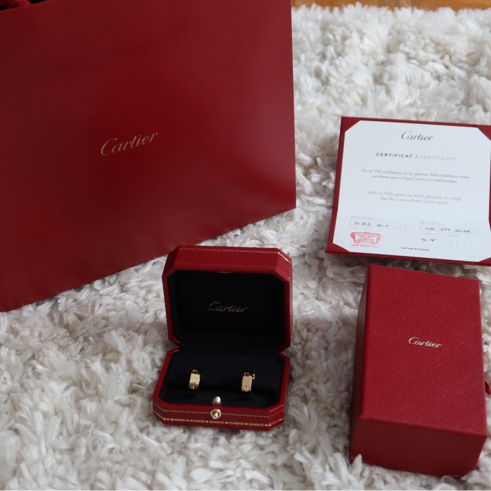 Cartier Classic Yellow Gold Hoop Earrings - Picture 4 of 5